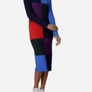 Tory Sport Colorblock Dress in Blue, Red, and Purple